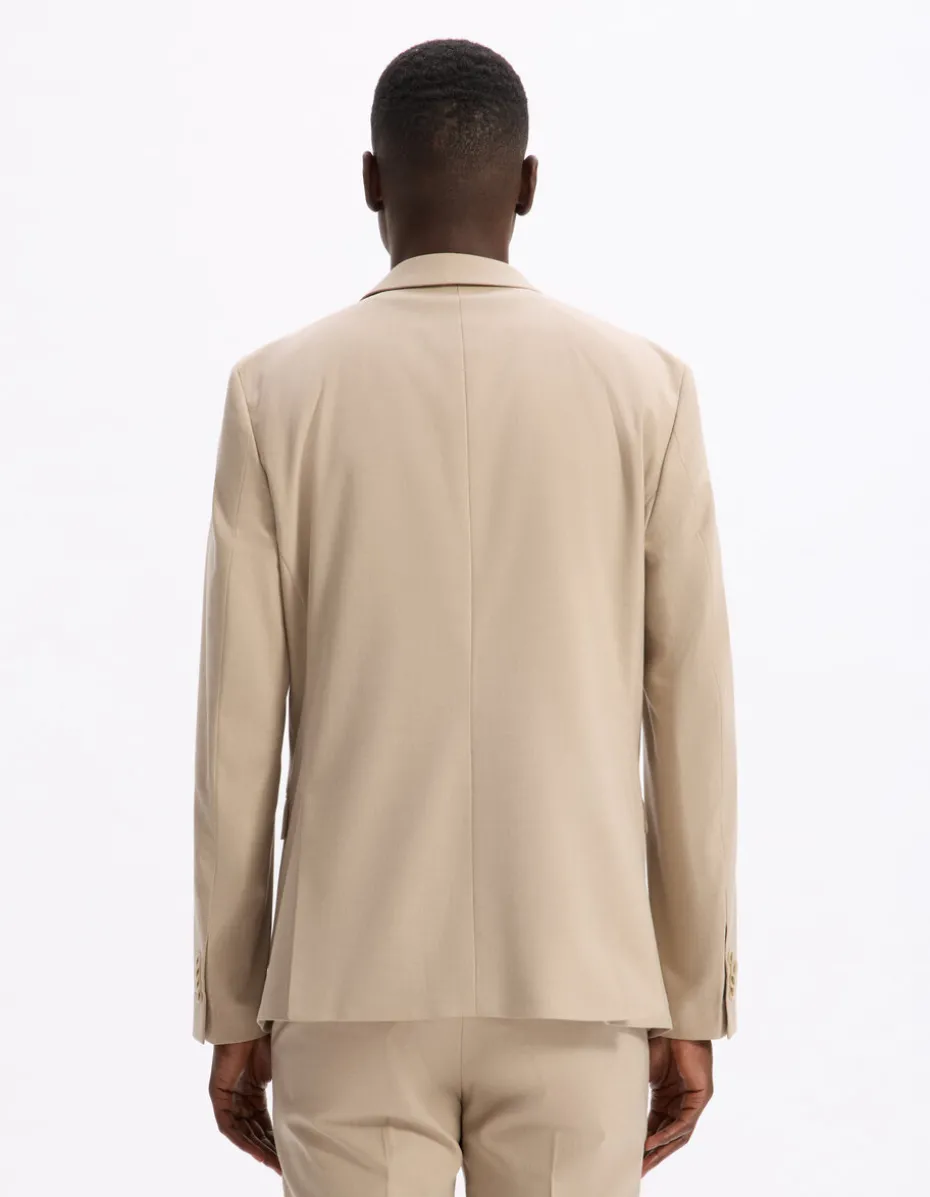 Slim stretch kostuumvest - beige