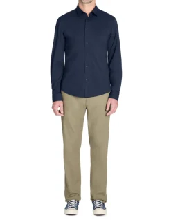 Slim stretch overhemd - marine