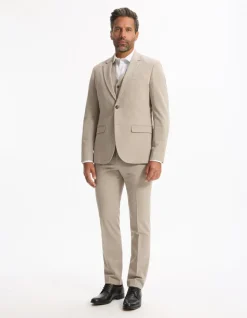 Slim stretch pakvest - beige