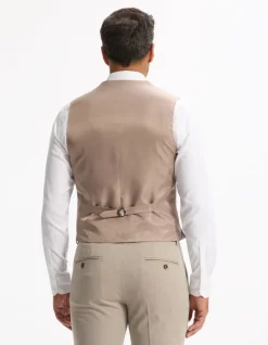 Slim stretch pakvest - beige
