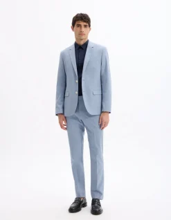 Slim stretch pantalon - blauw
