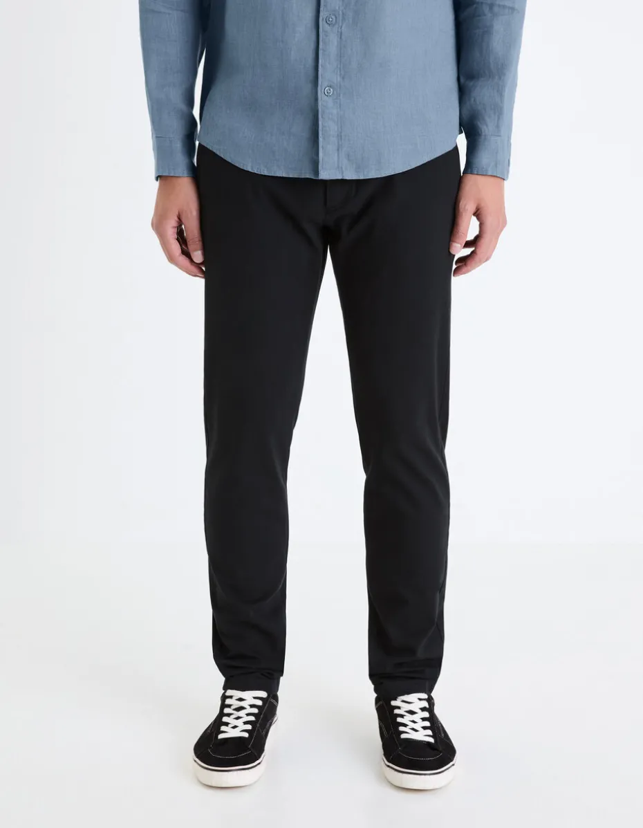 Slim-fit chino broek van stretchkatoen - zwart
