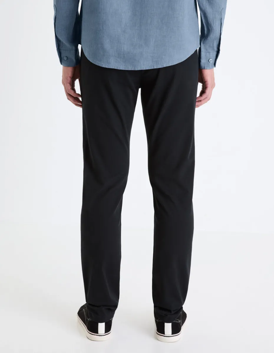 Slim-fit chino broek van stretchkatoen - zwart