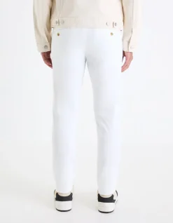 Slim-fit chino broek van stretchkatoen - wit