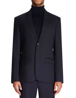 Slim-fit kostuumvest - marineblauw