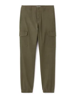 Slim-fit stretch katoenen cargobroek - kaki
