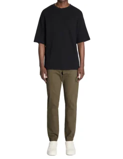 Slim-fit stretch katoenen cargobroek - kaki