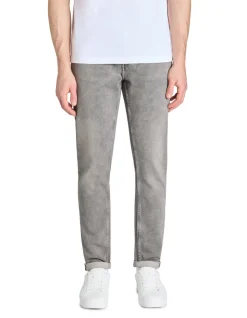 Slim-fit stretch katoenen jeans c25 - grijs
