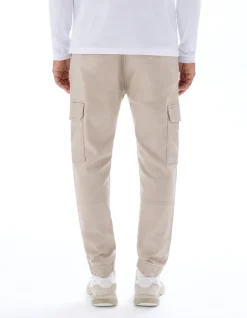Slim-fit stretch katoenen cargobroek - beige