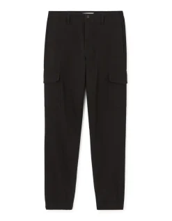 Slim-fit stretch katoenen cargobroek - zwart