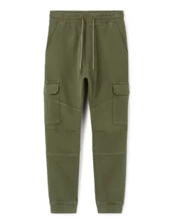 Slim-fit stretch katoenen cargobroek - kaki