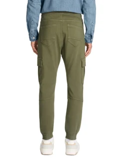 Slim-fit stretch katoenen cargobroek - kaki