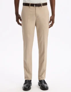 Slim-fit stretch kostuumbroek - beige