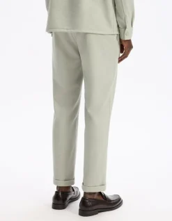 Slim-fit stretchkatoenen broek - groen