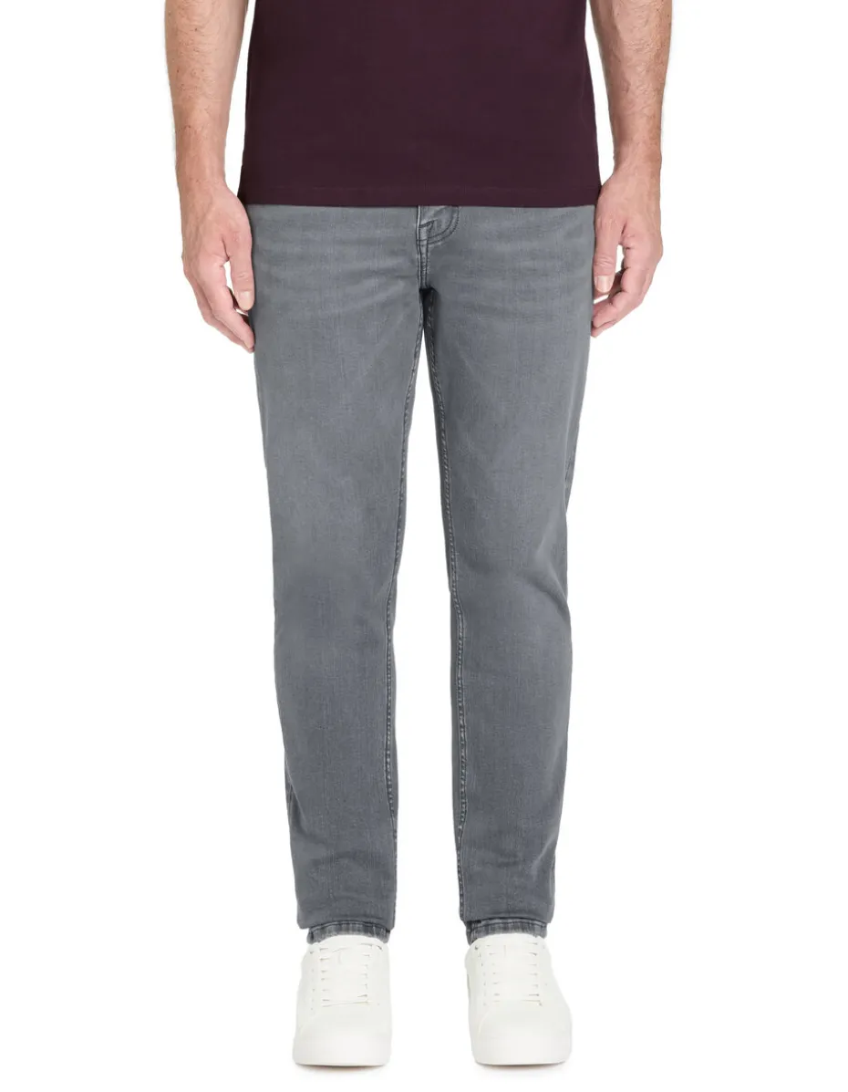 Slim-fit stretchkatoenen jeans C25 - grijs