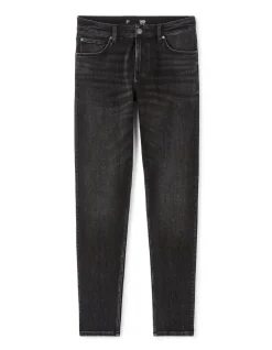 Slim-fit stretchkatoenen jeans C25 in 3 lengtes - zwart