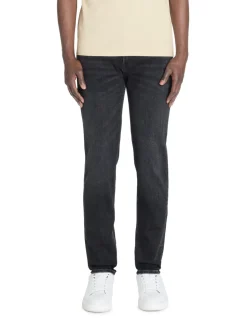 Slim-fit stretchkatoenen jeans C25 in 3 lengtes - zwart