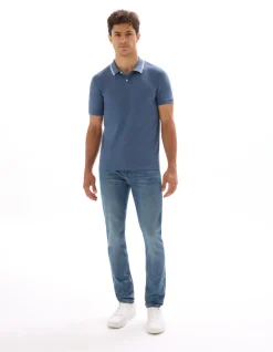 Slim-fit stretchkatoenen jeans C25 - blauw