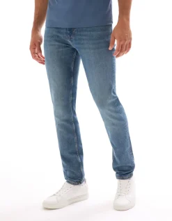 Slim-fit stretchkatoenen jeans C25 - blauw