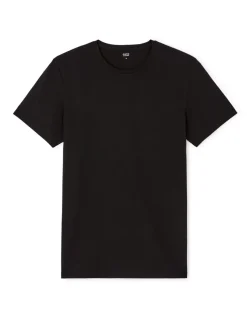 Slim-fit T-shirt met ronde hals van stretchkatoen - zwart