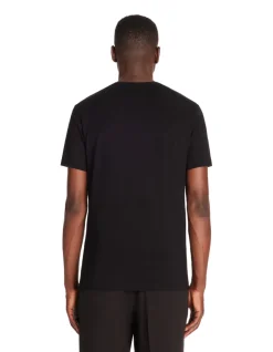 Slim-fit T-shirt met ronde hals van stretchkatoen - zwart