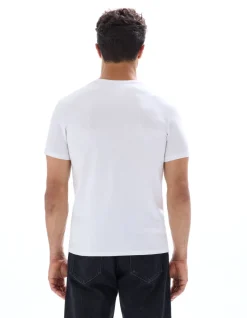 Slim-fit T-shirt met ronde hals van stretchkatoen - wit