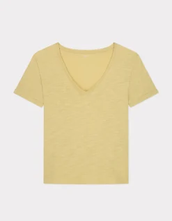 Slub katoenen t-shirt - geel