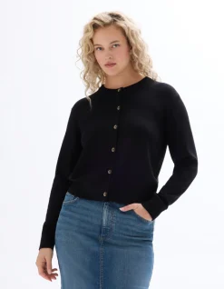 Soepel vallend vest van ECOVERO™ viscose - zwart