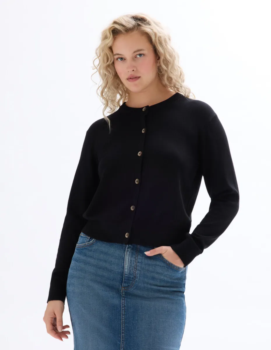 Soepel vallend vest van ECOVERO™ viscose - zwart