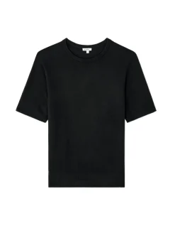 Soepel vallende trui met ronde hals van ECOVERO™ viscose - zwart