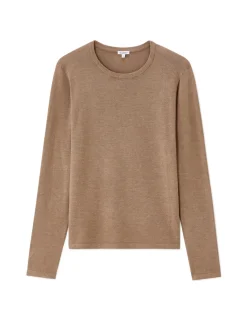 Soepele trui met ronde hals van Ecovero-viscose - bruin