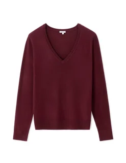Soepele V-hals trui Ecovero viscose - druif