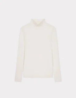 Soepelvallend coltrui t-shirt - ecru