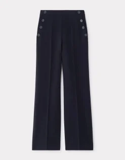 Soepelvallende broek - marineblauw