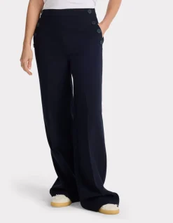 Soepelvallende broek - marineblauw