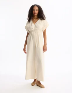 Soepelvallende jumpsuit - beige