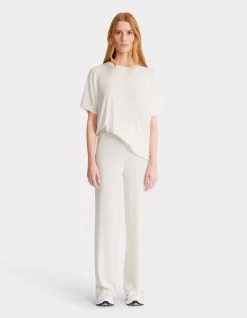 Soepelvallende modal broek - beige