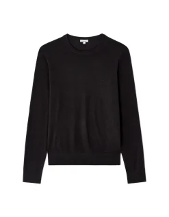 Soepelvallende trui met ronde hals van ECOVERO™-viscose - zwart