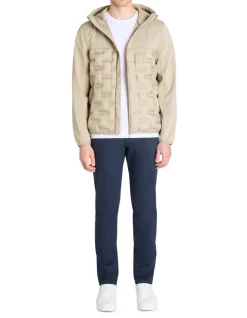 Softshell blouson met vaste capuchon - beige