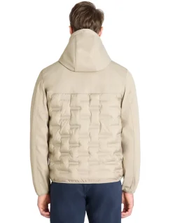 Softshell blouson met vaste capuchon - beige