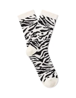 Sok met zebraprint - zwart