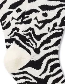 Sok met zebraprint - zwart