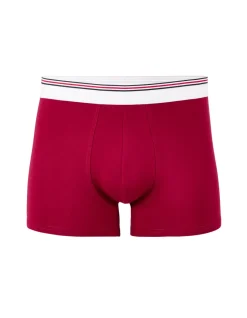 Stretch katoenen boxershort met contrasterende riem - pruim