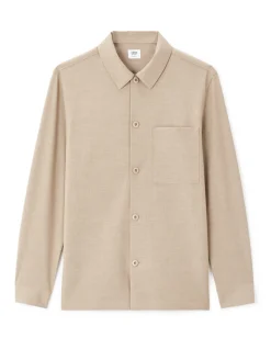 Stretch overshirt 1 zak - beige