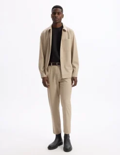 Stretch overshirt 1 zak - beige