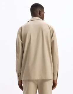 Stretch overshirt 1 zak - beige