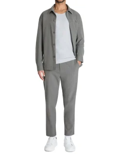 Stretch overshirt 1 zak - grijs