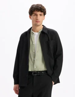 Stretch overshirt 1 zak - zwart