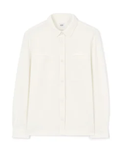 Stretch twill overshirt - wit