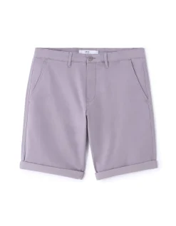 Stretchkatoenen chino bermuda - lichtpaars